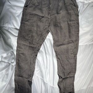Gray Corduroy Tapered Pants